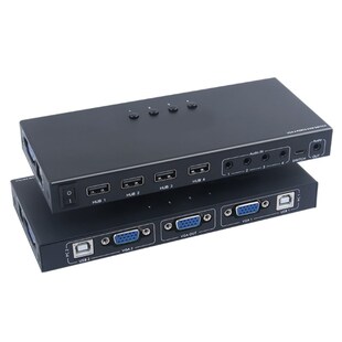 Switch Hub Selector USB 2.0 KVM VGA Switcher Adapter 4 PC Sh