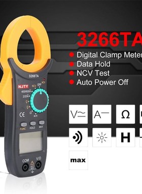 Digital Clamp Meter NJTY DC/AC Volt Amp Ohm Diode Multimete