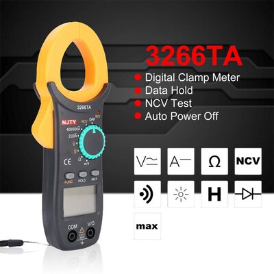 Digital Clamp Meter NJTY DC/AC Volt Amp Ohm Diode Multimete