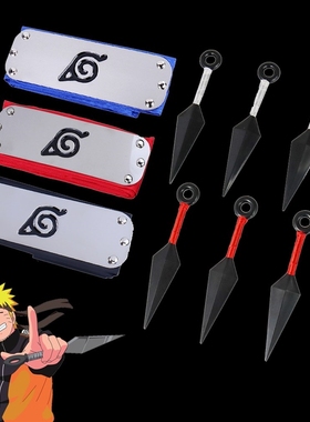 Naruto Headband Anime Akatsuki Throwing Knives Shuriken Cos