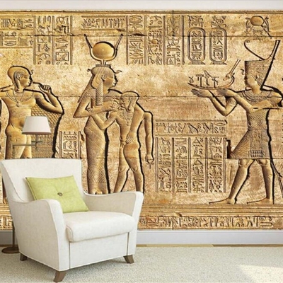 Custom Silk material costom Wallpaper HD Egyptian Reliefs M