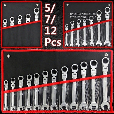 Wrench Set Ratchets 5/7/12 Pcs Adjustable Wrench Universal