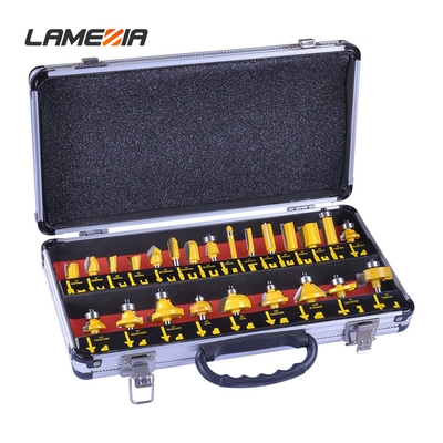 LAMEZIA 24pcs/set 6.35mm Handle Milling Cutter Set bide Wood