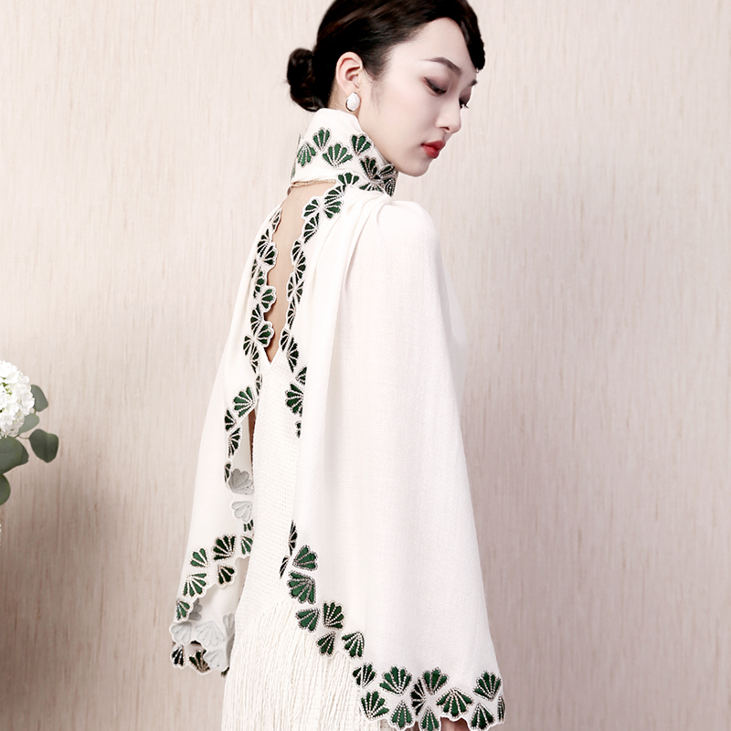 殿堂级玉兰进口围巾烫钻