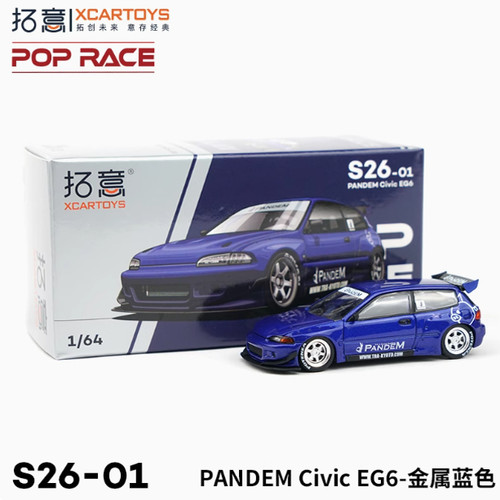 拓意本田思域Pandem Civic EG6车模1/64合金车模型POPRACE-S26-01