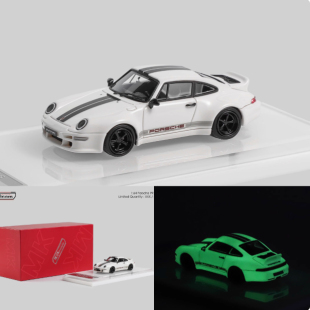 MK Miniatures MKM 1:64保时捷993 7 Eleven 夜光白 树脂汽车模型
