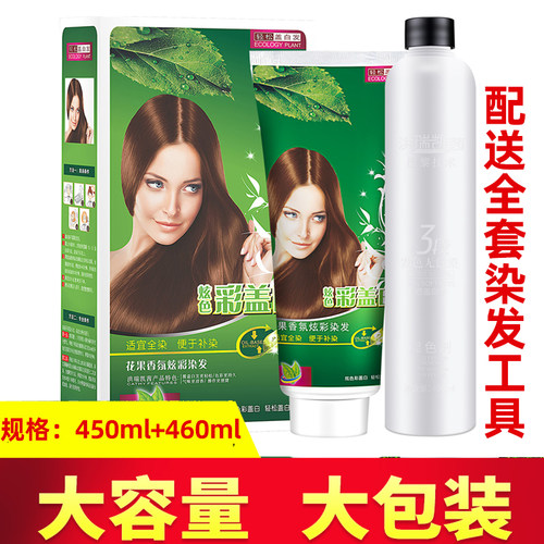 洪瑞凯茜花果香氛炫彩染发膏清水不沾头皮彩色黑色遮盖白发