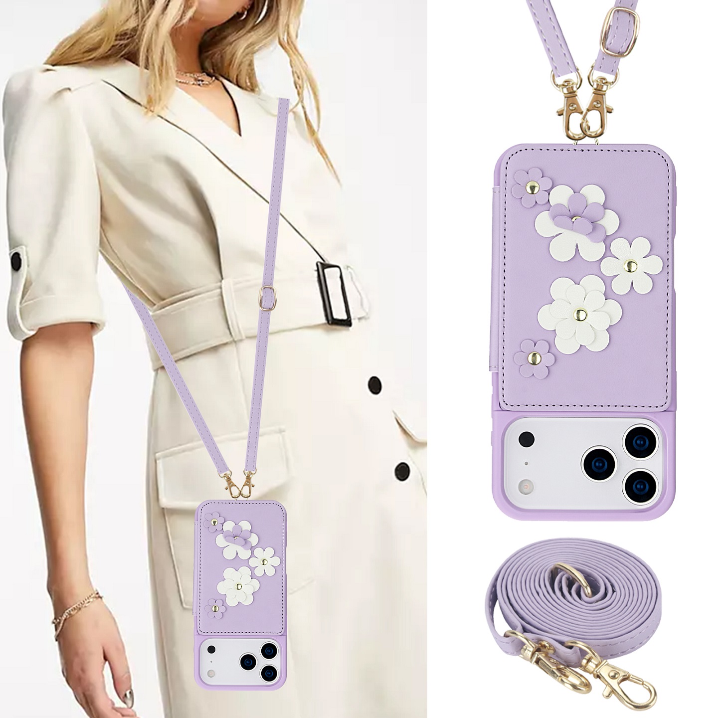 适用三星Zfold7挂绳皮套