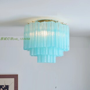 法式Murano玻璃吊灯设计师款中古风创意卧室复古别墅客厅吸顶灯