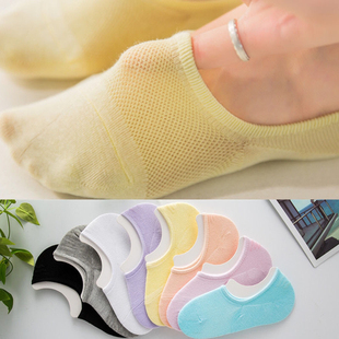 夏天薄款 船袜女隐形防滑脱浅口足跟型防裂袜子脚裂袜足裂袜 日韩版