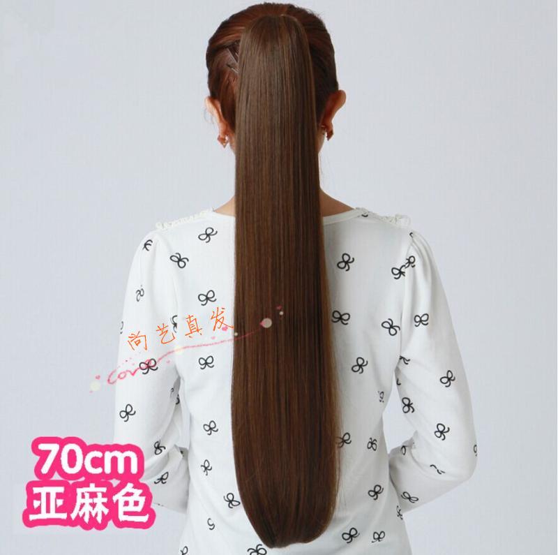 长卷发真发假发马尾马尾假发女