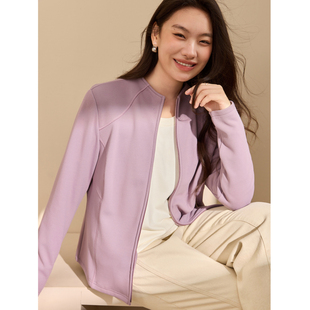 【舒适柔软抓毛外套】纤莉秀大码女装简约百搭开衫胖mm2025冬新款