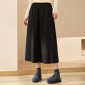 时髦撒银设计A字裙胖mm冬新款 女装 垂感显瘦半身裙 纤莉秀大码