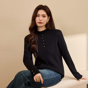 半高领软糯小众针织衫 胖mm冬装 纤莉秀大码 显瘦针织衫 新款 女装