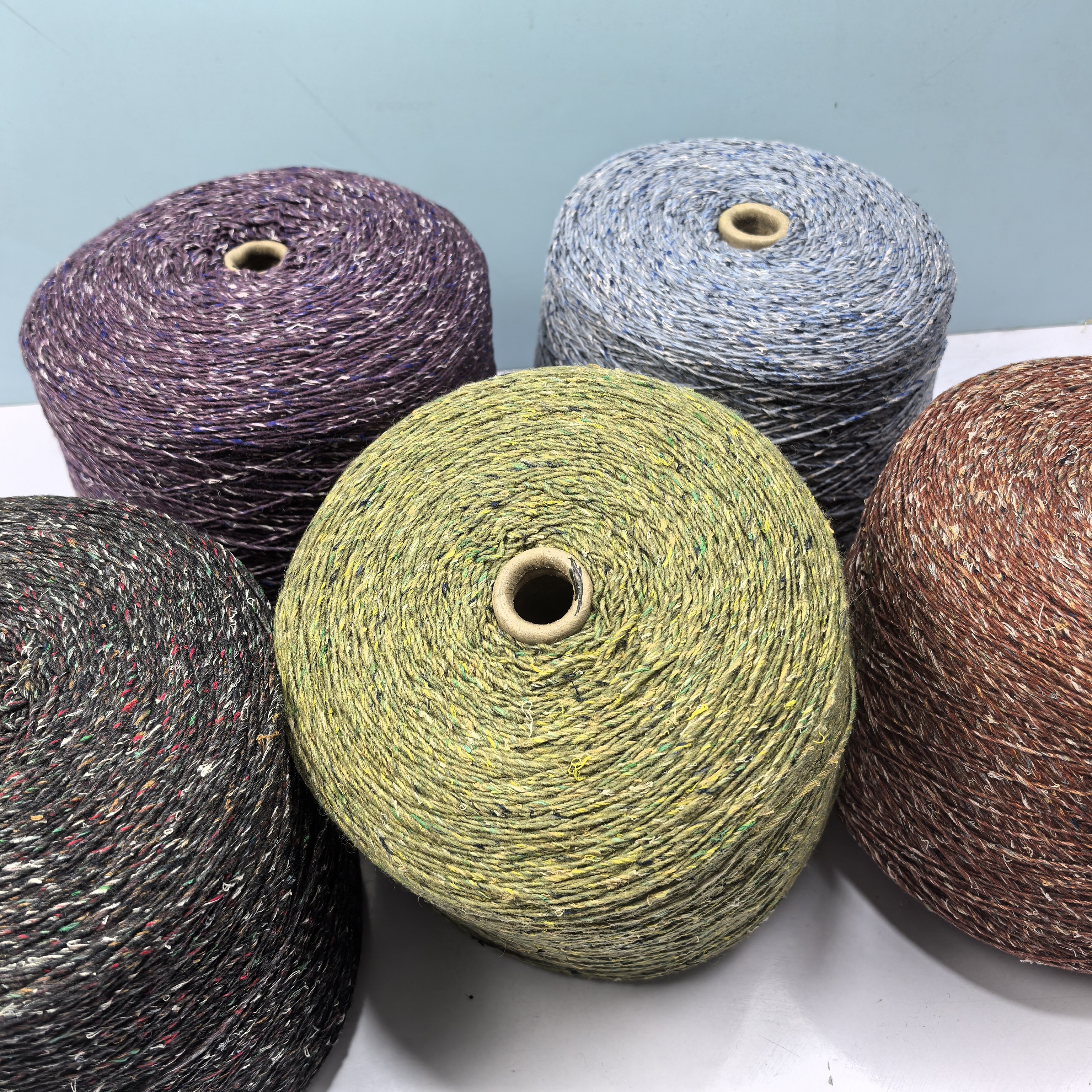 意大利真丝牦牛绒手编线 1/3支花色彩点彩丝线秋冬外套围巾保暖