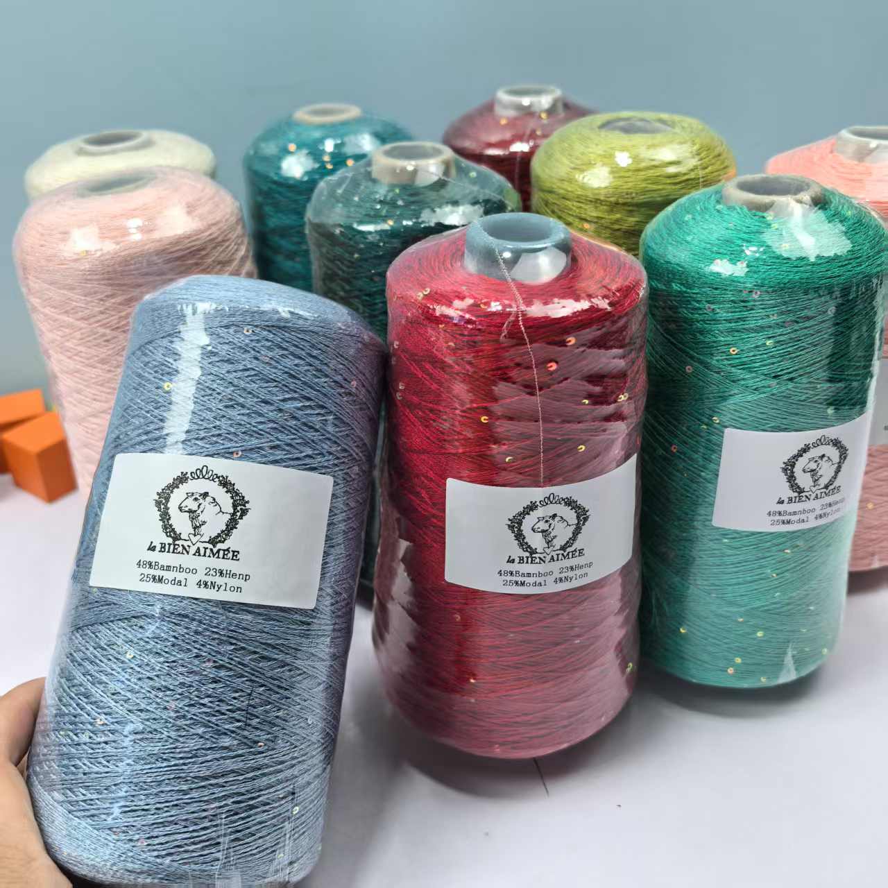 迷你亮片兰精莫代尔中粗夏季线