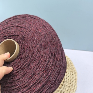 酒红色彩点羊毛线链条中粗手编秋冬保暖外套最后一色秒杀38元一斤