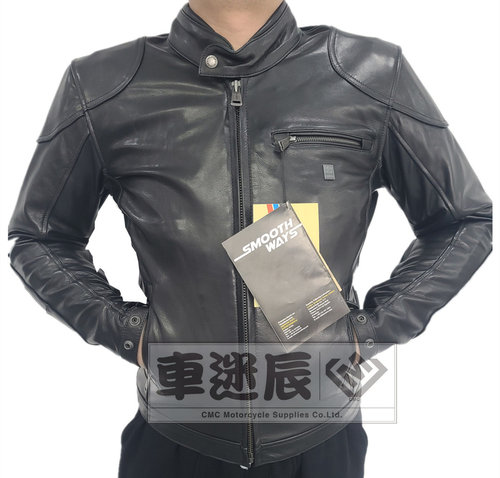 海思顿摩托车骑行服牛皮夹克