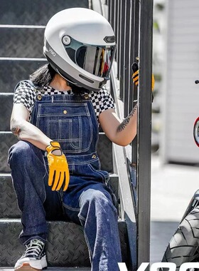 RYMIC睿觅V80复古巡航全盔摩托车头盔男女机车四季安全帽留蓝牙槽