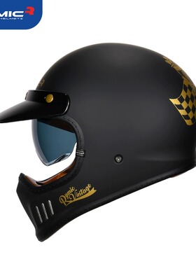 车迷辰睿觅RYMIC摩托车头盔机车复古全盔巡航越野盔拉力盔通勤男