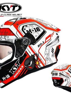 进口KYT摩托车全盔机车全覆式双镜片赛道头盔四季男女NFR超级奶爸