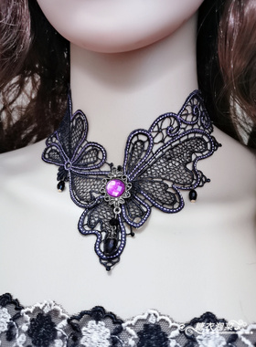 欧美复古颈链项链饰品糖蕾丝女