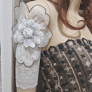 欧美风手臂环花朵臂饰手大臂上臂围巾松紧蕾丝套疤痕纹身遮盖臂饰