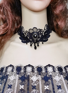 锁骨链复古项链黑色糖衣泡菜