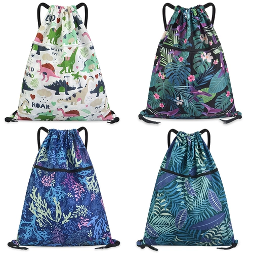 Легкий и тонкий складной мешочек, простой водонепроницаемый рюкзак подходит для мужчин и женщин для путешествий для отдыха, на шнурках