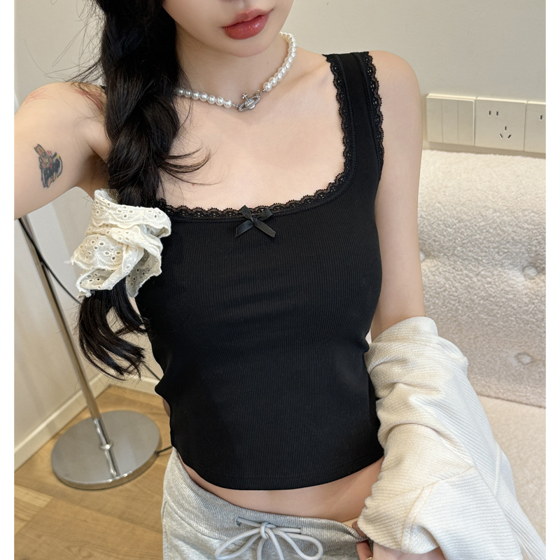 纯欲风蕾丝花边打底内搭小吊带背心女士性感显瘦外穿百搭夏季