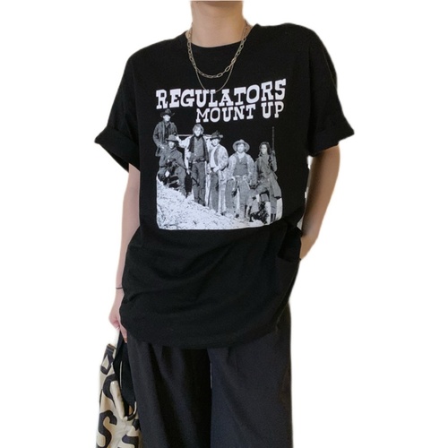 Actual shot ~ 2024 new Korean style loose and versatile abstract printed T-shirt