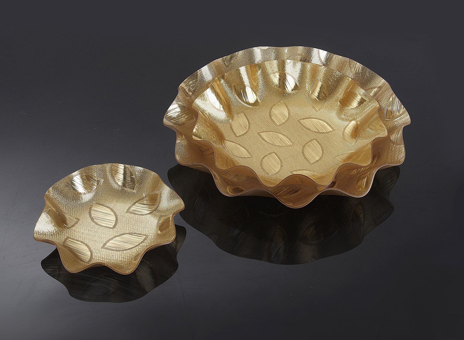 金树叶土豪金色水果盘结婚庆零食小吃碟盒喜糖盘礼品盘酒店吧KTV