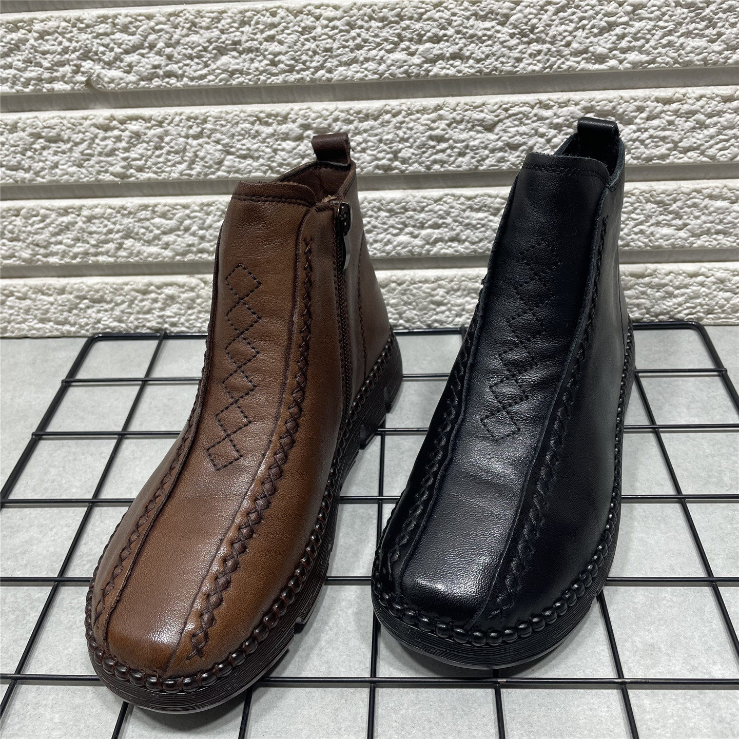 断码处理真皮妈妈鞋棉鞋女冬季短靴加绒保暖短靴35小码中老年女鞋,女鞋,时装靴,淘宝优惠券,粉丝福利购,淘宝优惠卷