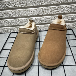 圆头加厚保暖时尚 新款 防水牛皮棉靴 处理真皮羊毛雪地靴女冬季 断码