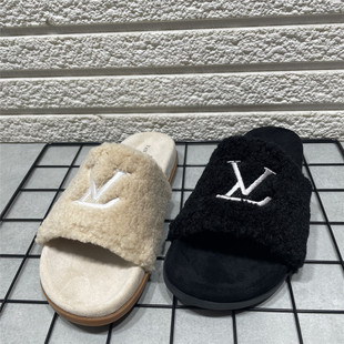 网红超火高级感平底百搭毛茸拖女 女外穿秋冬新款 断码 处理毛毛拖鞋