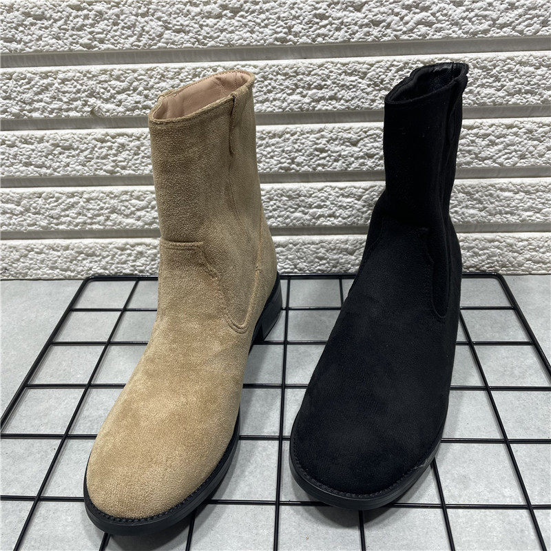 断码处理韩版春秋单靴圆头时装靴粗低跟短靴女时尚百搭瘦瘦靴气质,女鞋,时装靴,淘宝优惠券,粉丝福利购,淘宝优惠卷