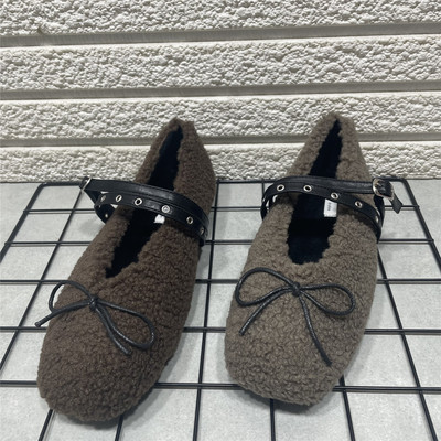 平底加绒单鞋保暖毛毛鞋