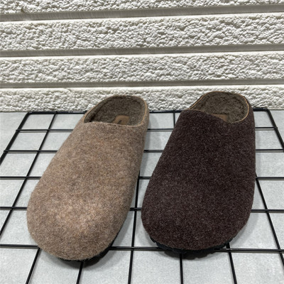 圆头包头半拖鞋女秋冬外穿棉鞋