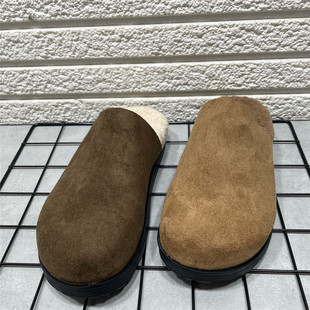 懒人一脚蹬包头保暖半拖鞋 女2025秋冬新款 处理复古勃肯毛毛鞋 断码