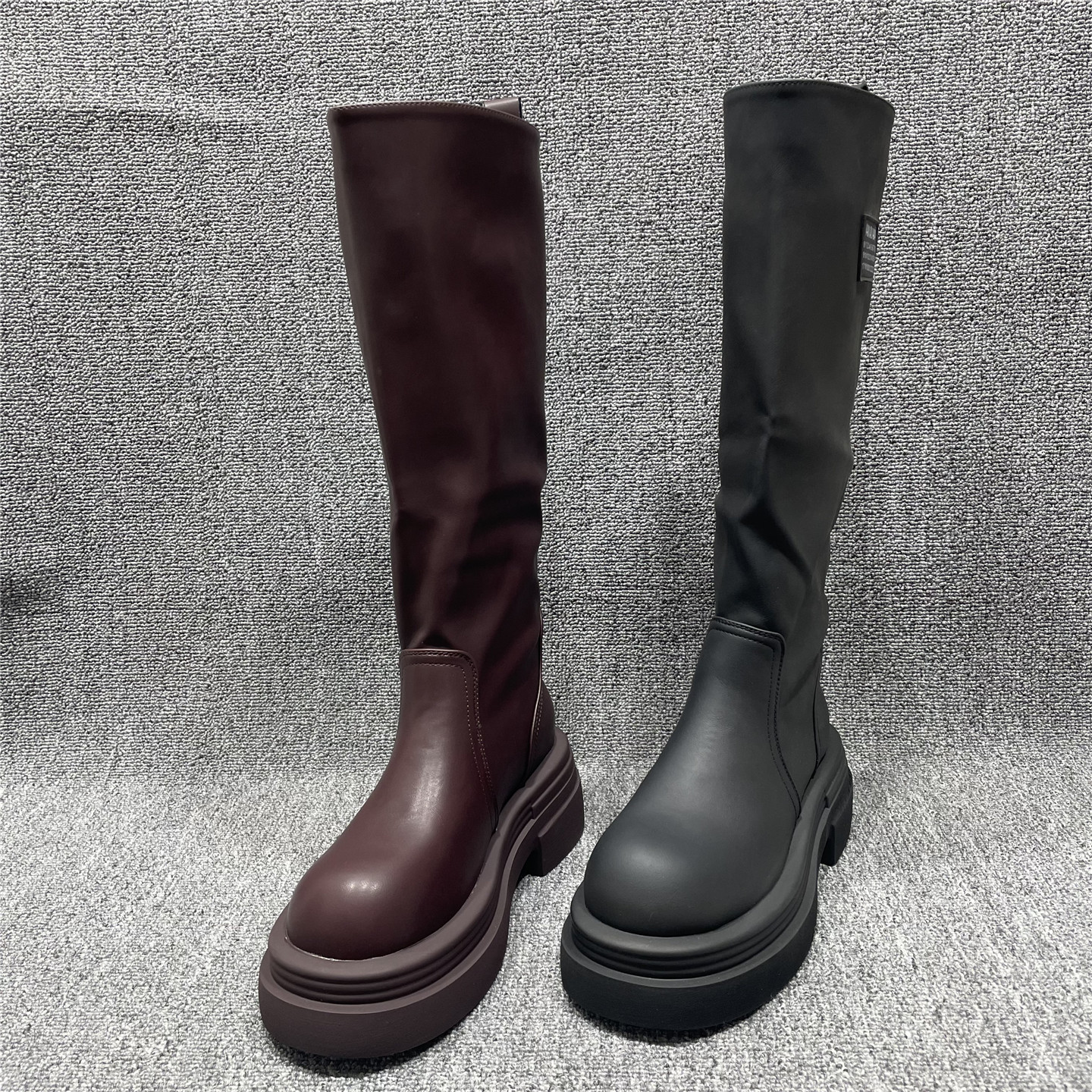 断码处理不过膝高筒时装靴女