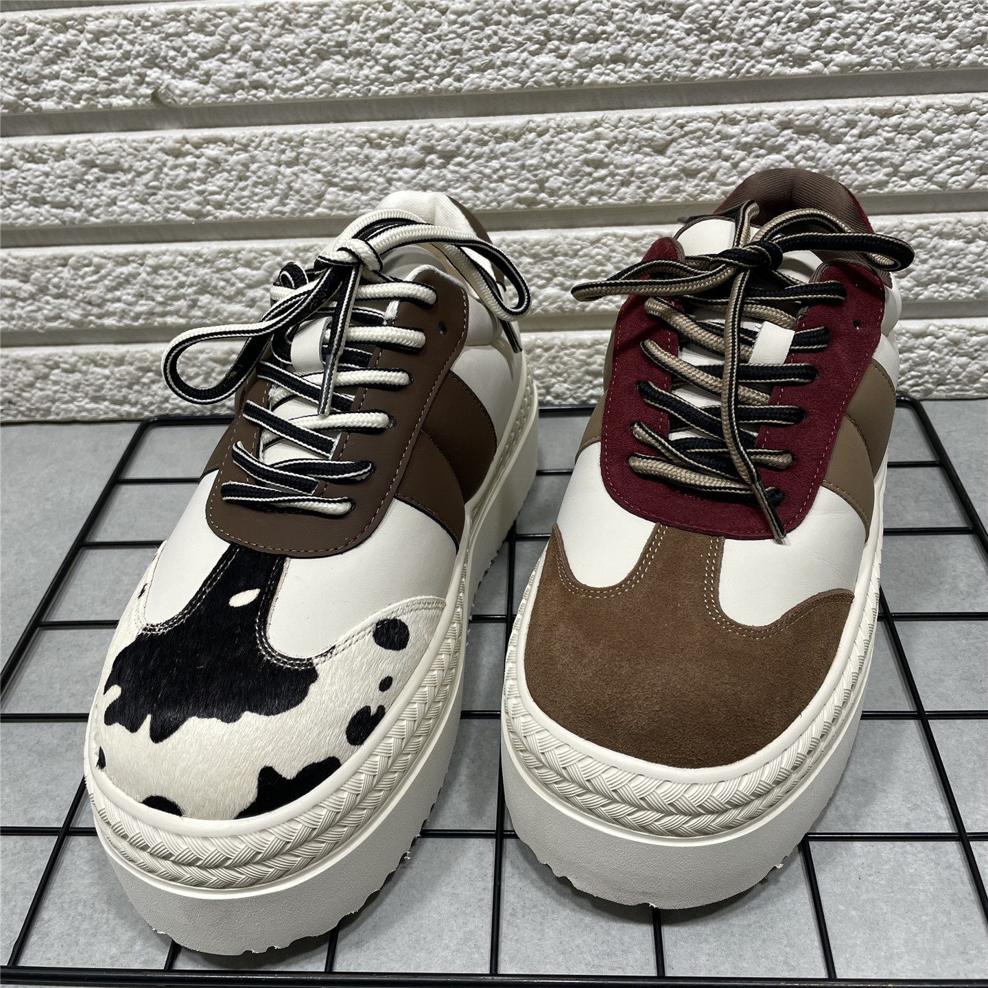 断码处理圆头面包板鞋女春季新款真皮松糕厚底运动休闲鞋韩版女鞋