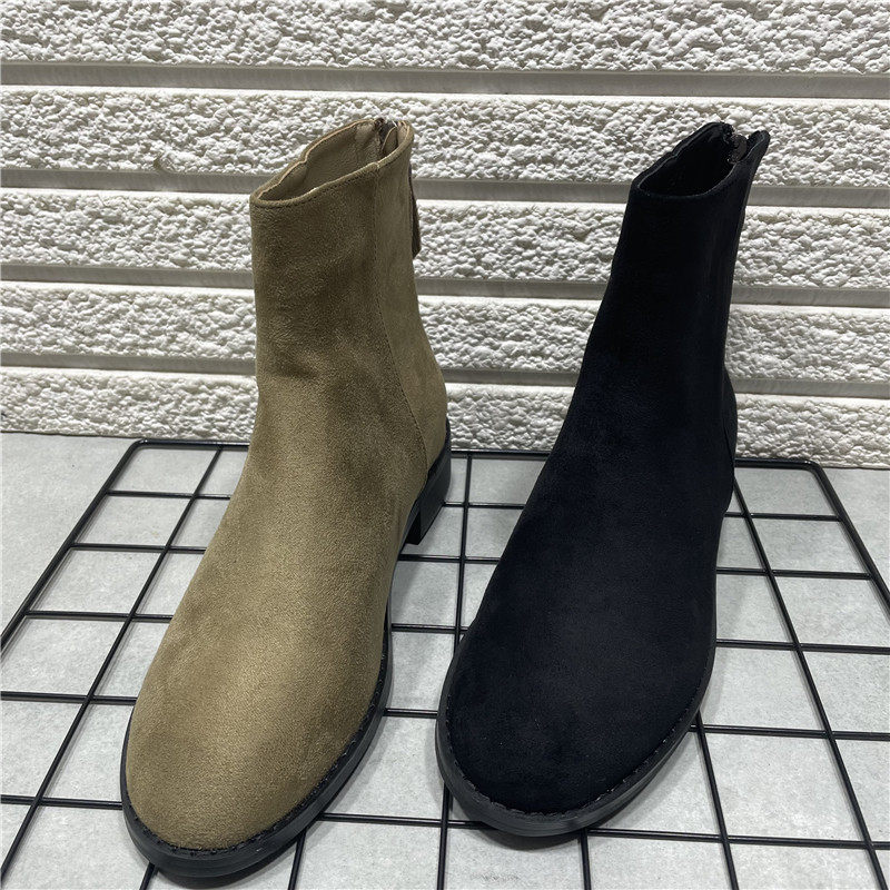 断码处理冬季新款加绒保暖粗跟瘦瘦靴复古百搭裸韩版靴低跟短靴女,女鞋,时装靴,淘宝优惠券,粉丝福利购,淘宝优惠卷