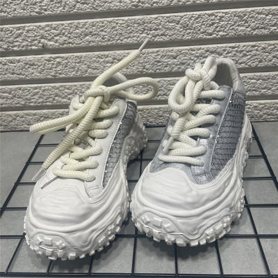 断码处理厚底小白鞋女