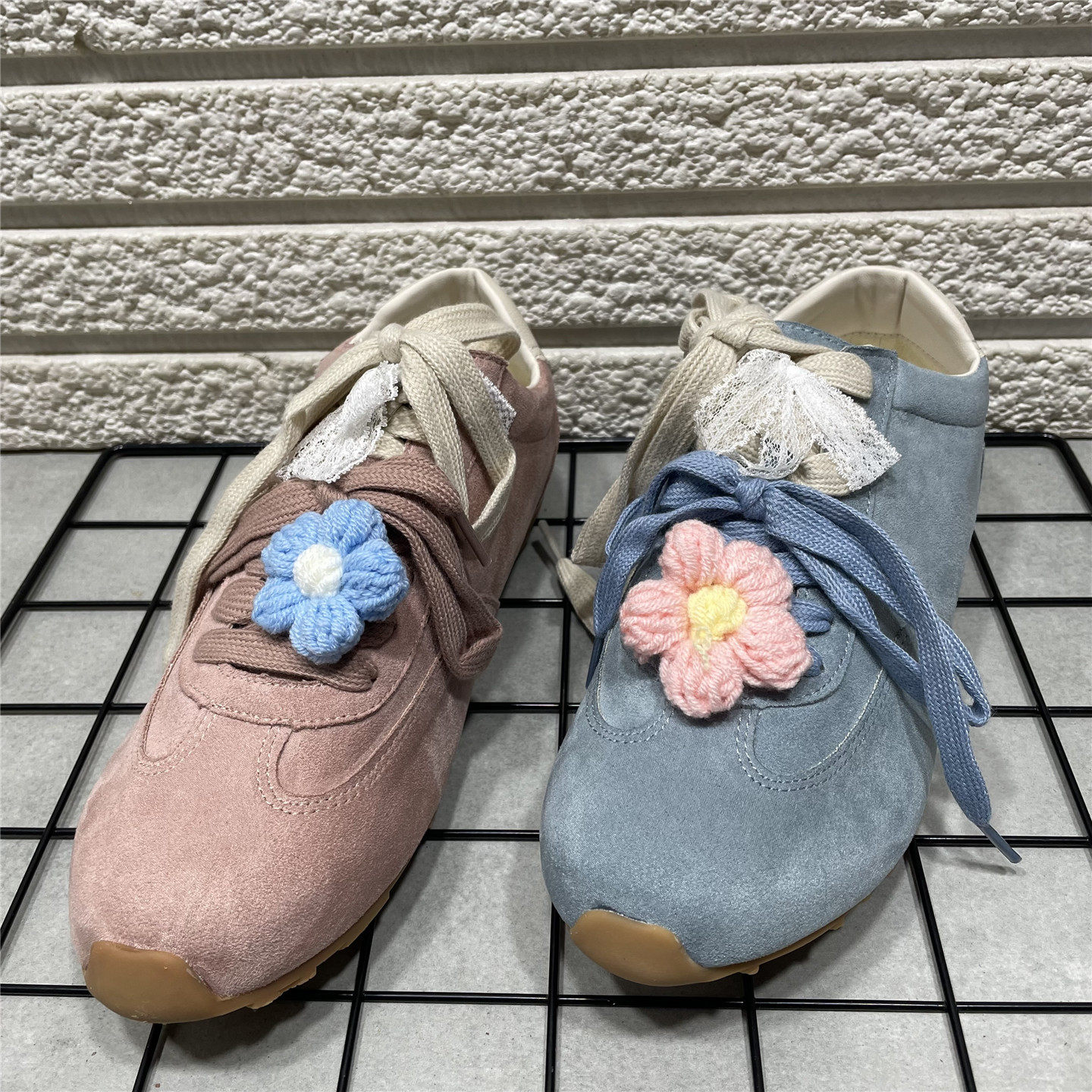 断码处理德训鞋女内增高休闲运动甜酷风阿甘鞋花朵系带圆头板鞋子