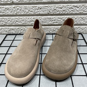 复古勃肯鞋 新款 女真皮厚底懒人鞋 一脚蹬单鞋 女 断码 休闲鞋 处理春季