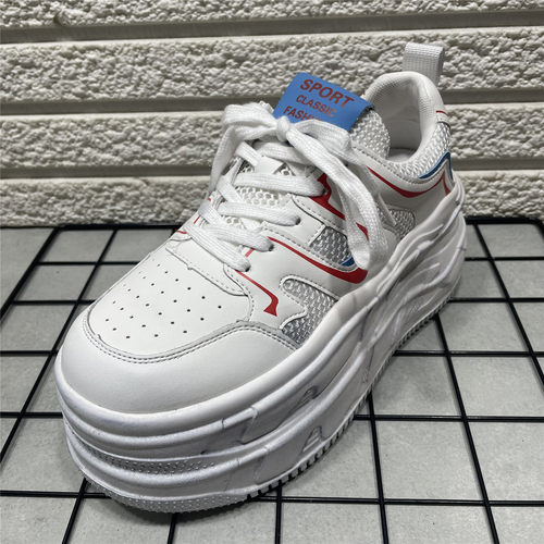 断码处理厚底小白鞋女