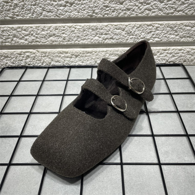玛丽珍鞋女加绒保暖浅口单鞋女