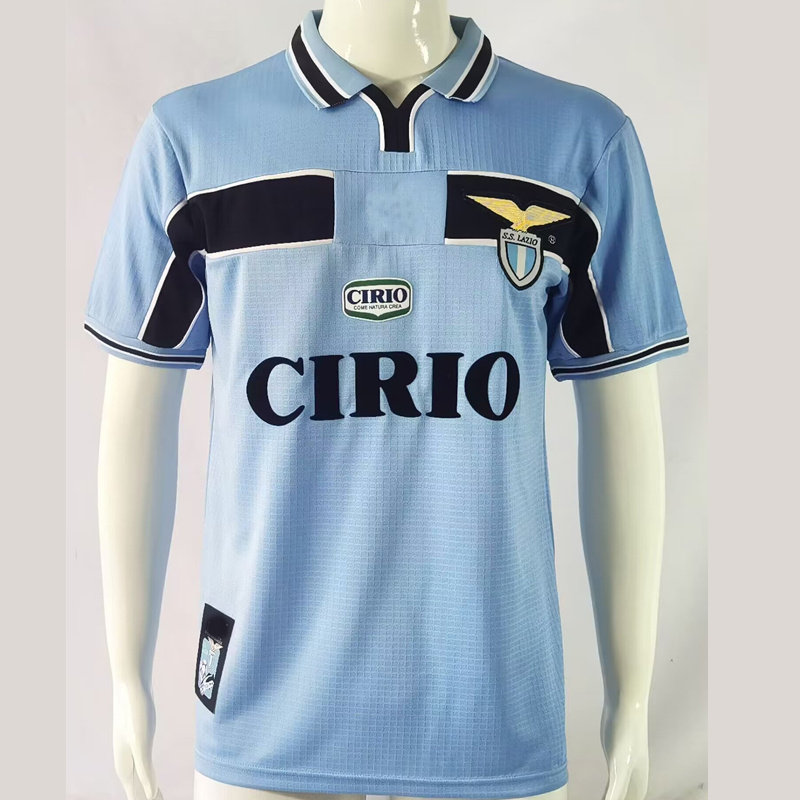复刻版98-99拉齐奥主场复古老款足球服 内斯塔贝隆内德维德球衣