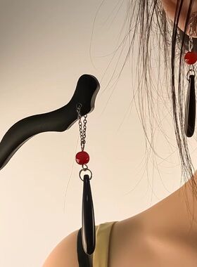 热销新中式民族风水滴耳钩中国风古风耳坠复古汉服高级发簪耳饰女