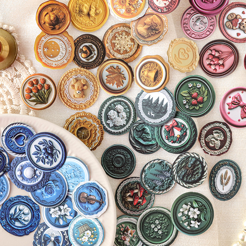 沐染贴纸包岁月印记仿火漆封口贴